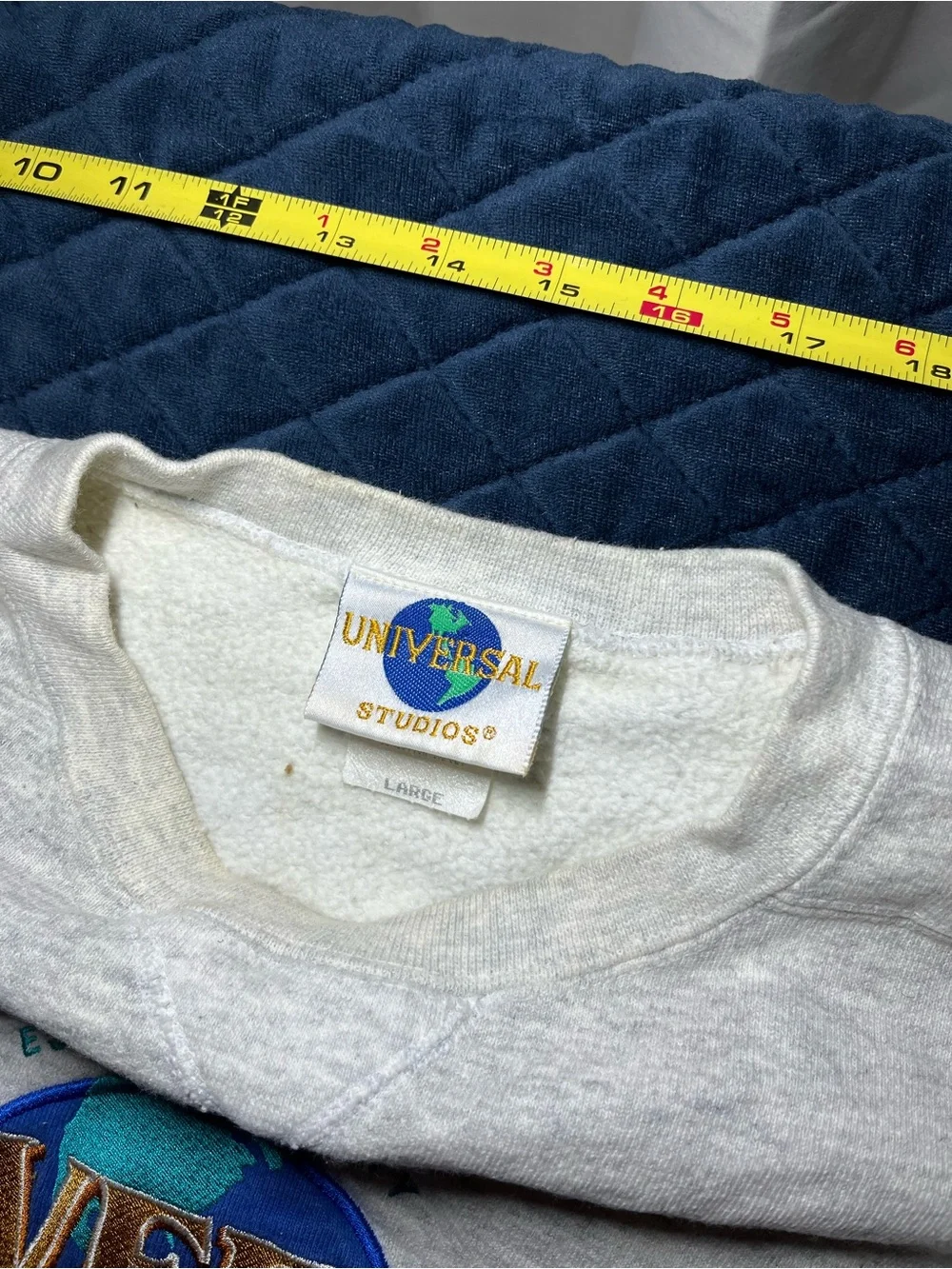 Classic Vintage Universal Studios Gray Crewneck Sweatshirt with Color Logo